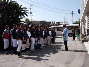 合宿中、京都産業大学準硬式野球部