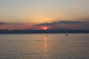 荒崎パーキングエリアからの夕焼け（2012/10/13）