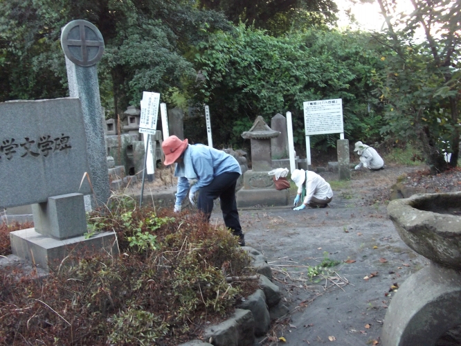 垂水島津家墓地清掃活動-1