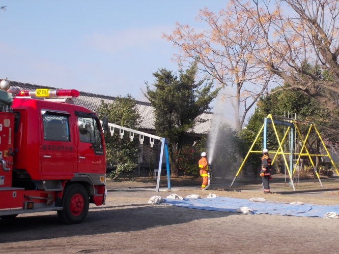 本職の放水開始