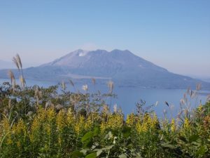 峠から見える桜島、絶景